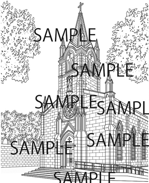 漫画背景素材「教会」