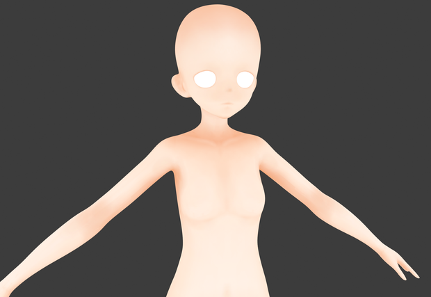 【3Dモデル】素体 Body_Type_001 「素体ですね」 Texture付き、Topologyバッチリ！