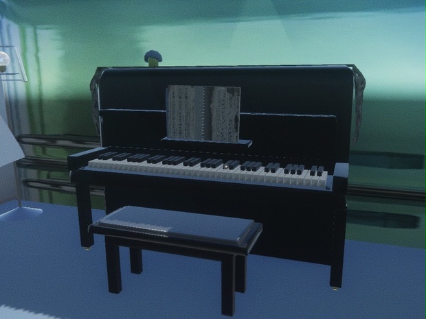 立式钢琴套装 3D模型｜Upright Piano Set｜アップライトピアノセット