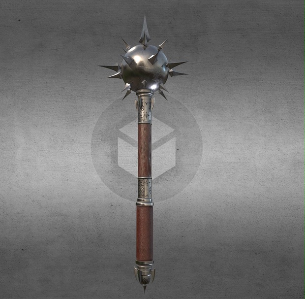3Dモデル武器 - モーニングスター( FBX, 2K )