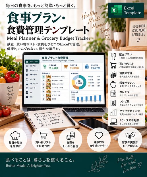 食事プラン・食費管理 | Meal Planner & Grocery Tracker