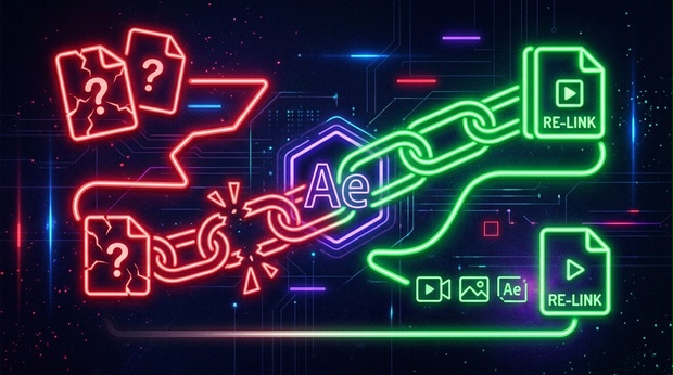 【After Effects】リンク切れ素材をフォルダから探してまとめて再リンクする拡張機能「ReLinker」