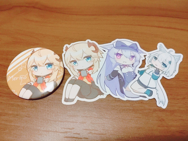 【PONDEROnium Sisters】メリノちゃん缶バッジ＆シールセット