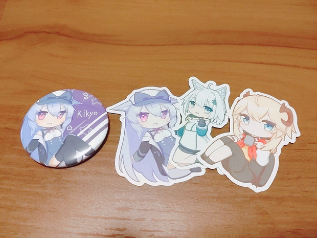 【PONDEROnium Sisters】桔梗ちゃん缶バッジ＆シールセット