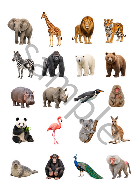 切り取って遊べる　動物園
