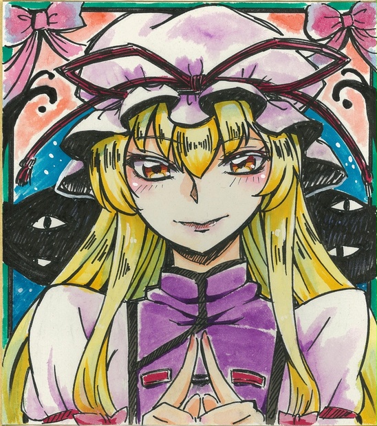 東方手描き色紙 【八雲紫】 大色紙（27×24㎝） - YS本舗 - BOOTH