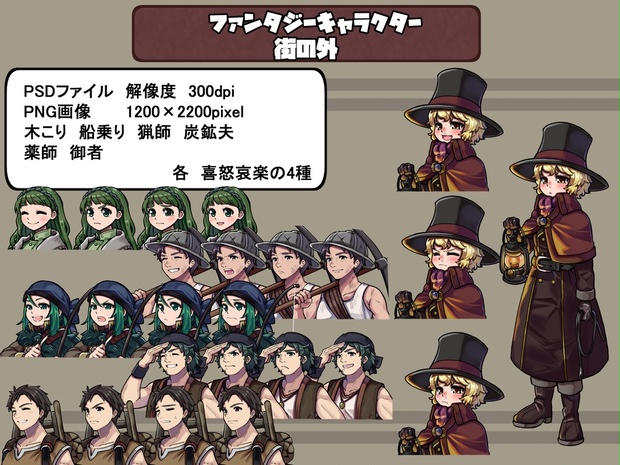 ファンタジーキャラクター立ち絵素材 街の外 Renshire Booth