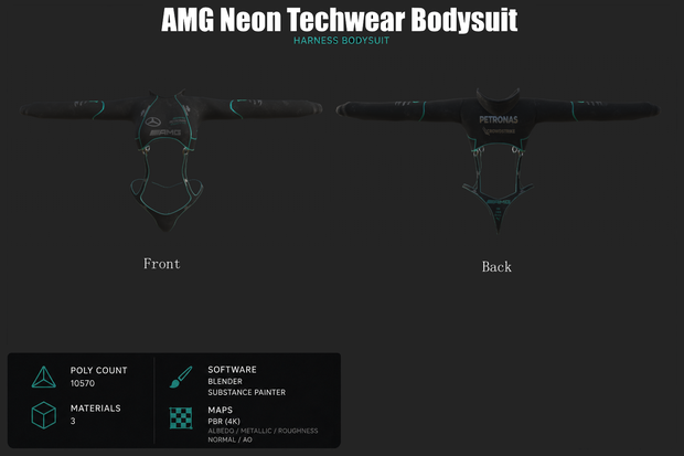 AMG Neon Techwear Bodysuit