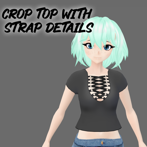 【VRoid】Crop top with strap detail