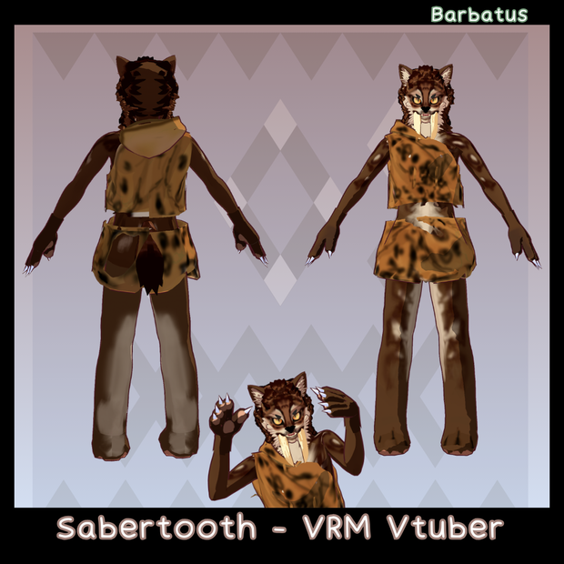 Sabertooth 3D Vtuber (VRM - Vroid File)