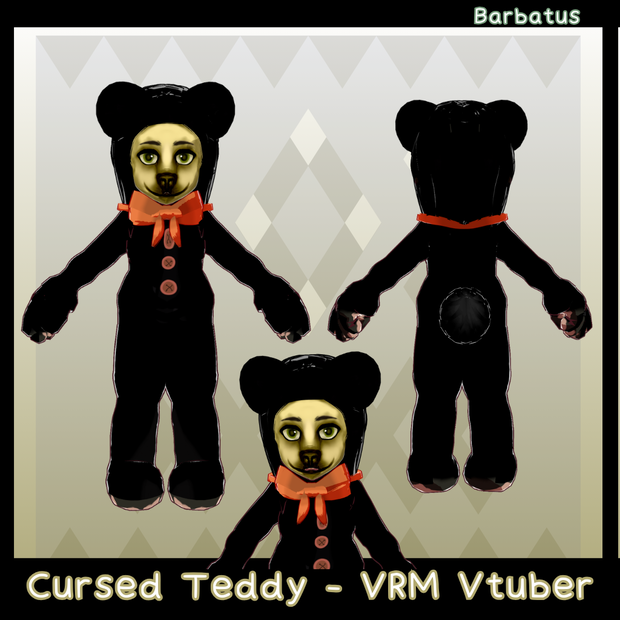 Cursed teddy 3D vtuber (VRM - Vroid File)