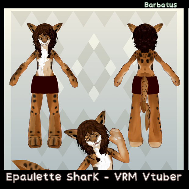 Epaulette shark 3D vtuber (VRM - Vroid File)