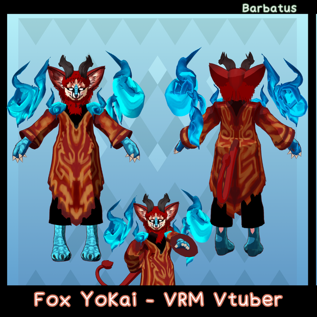 Fox Yokai 3D Vtuber (VRM - Vroid File)