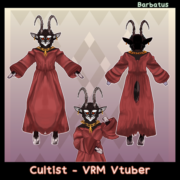 Black Sable Cultist Vtuber  (VRM - Vroid File)