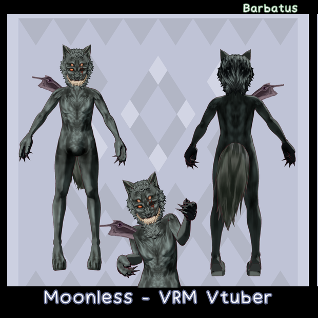 Moonless 3D vtuber (VRM - vroid file) (fear and hunger)
