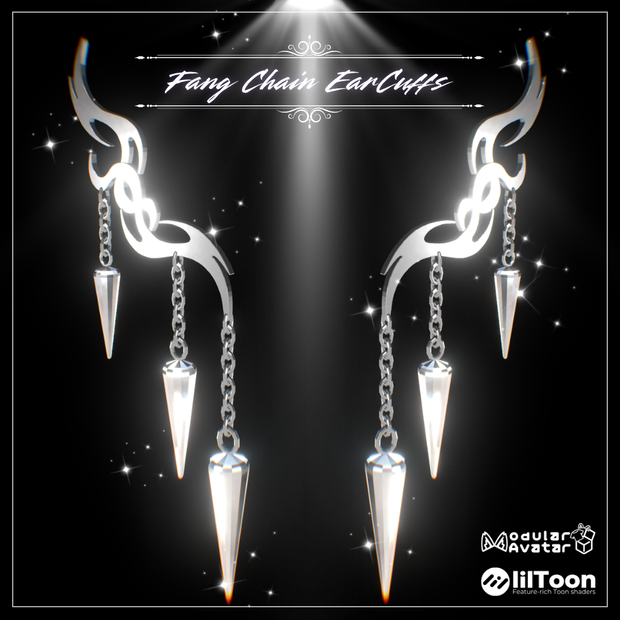 【イヤーカフ】Fang Chain EarCuffs【VRChat想定】