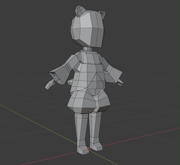 【無料】ボーン＆ウェイト練習モデル【blender2.91】