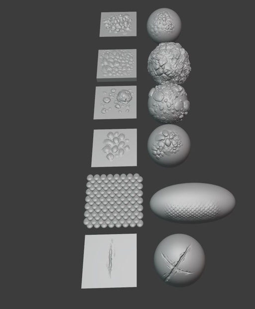 【スカルプト用ブラシ6点】もんじゃブラシ【blender2.93】