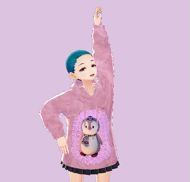 Cute Pink Hoodie with cute penguin