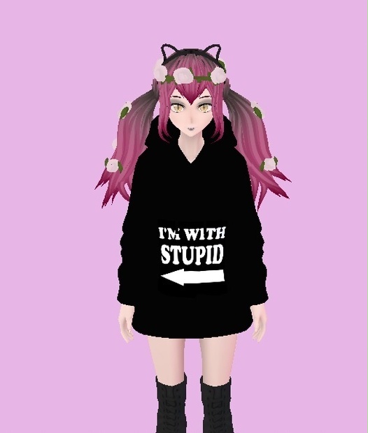Black Hoodie "I´m with stupid"