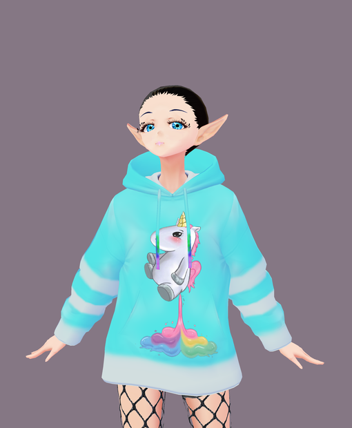 Cute Unicorn Hoodie (VRoid Texture)