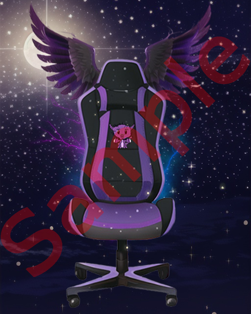 Black glowing gaming chair with wings