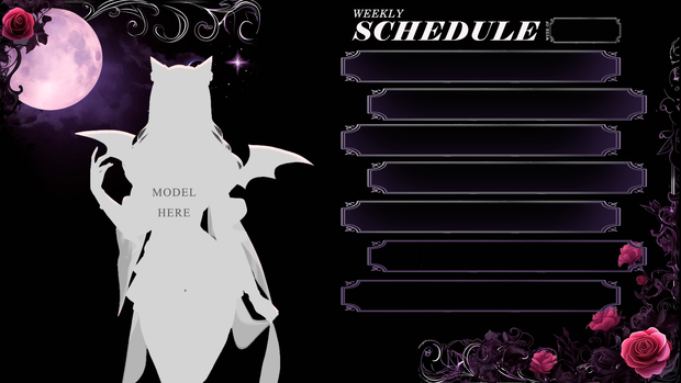 【Vtuber素材】週間配信スケジュール| Twitch Schedule | Streamer Assets |Stream Schedule | Vtuber Schedule