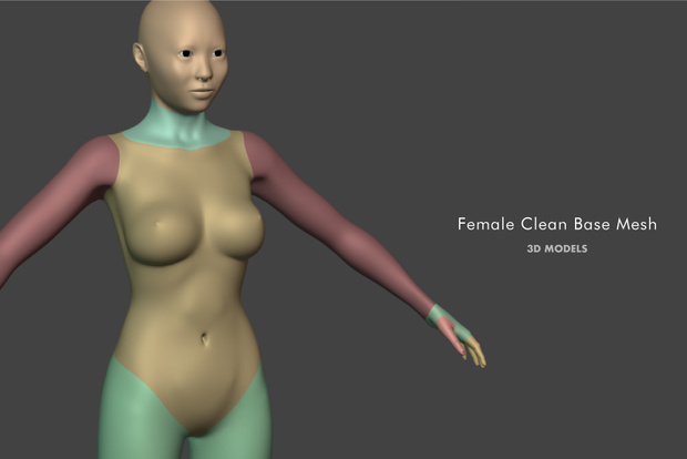 3Dモデル Female Clean Base Mesh（クリーンな女性のベースメッシュ）