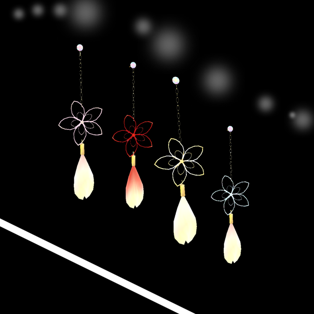 ❀花のアクセサリー❀イアリング【オリジナル3D】「dynamic bone 設定済み」
