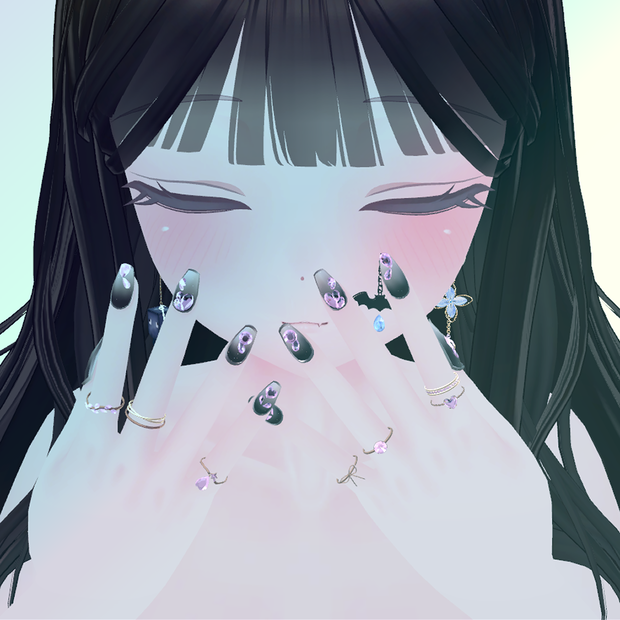 【オリジナル3D】🎃halloween_nail🎃「phys bone 設定済み」-maya用