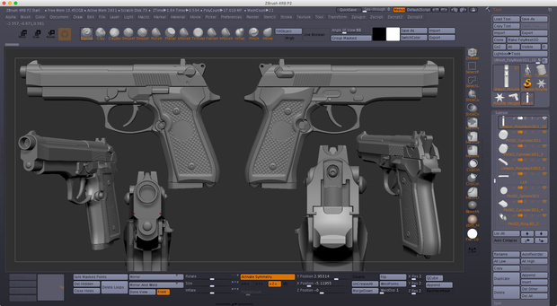 Beretta M9 Zbrush(ZTL)データ