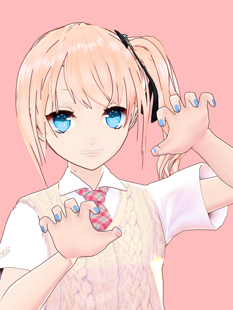 シンプルJK　ゆるふわサイドテール　2種類