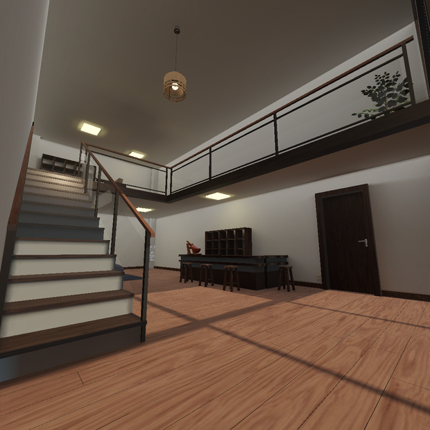 【無料あり】2階建てホーム3Dモデル【VRChat想定】