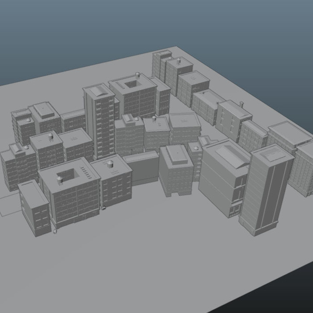 3d  建物　街　町