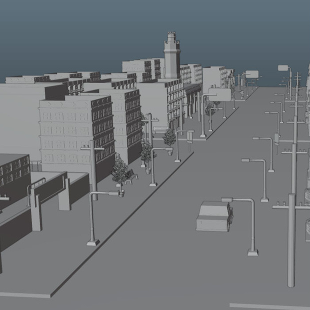 3d  建物　街　町