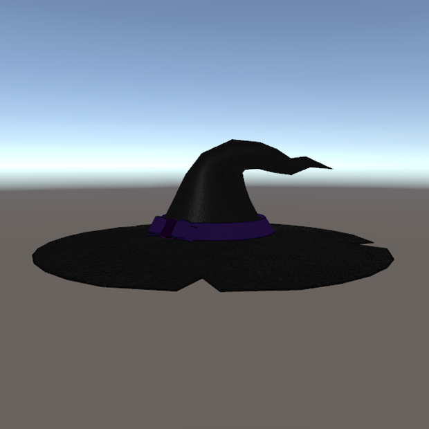 【VRChat想定・PhysBones対応】レザーウィッチハット