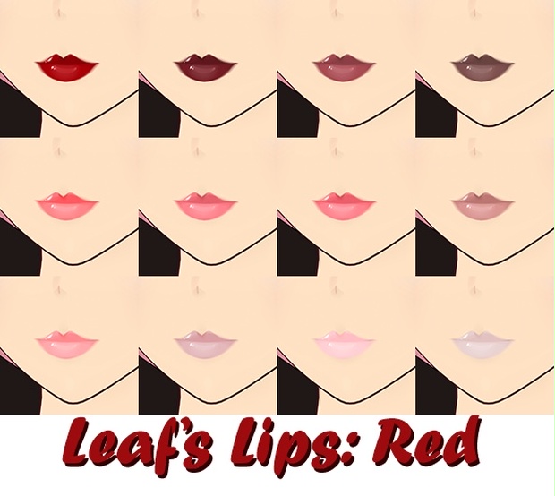 Leaf's Lips: Red Collection (12 Colors!) [VROID] - SuccuLeaf_VT