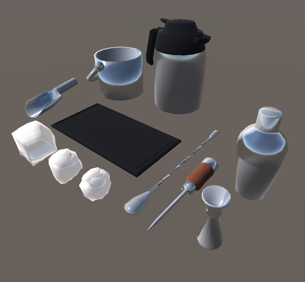 バー小物セット Bar item kit【3Dモデル/VRChat想定】