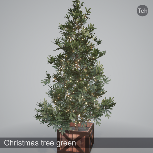 Christmas tree green (3D) | 緑色のクリスマス ツリー (3D) 