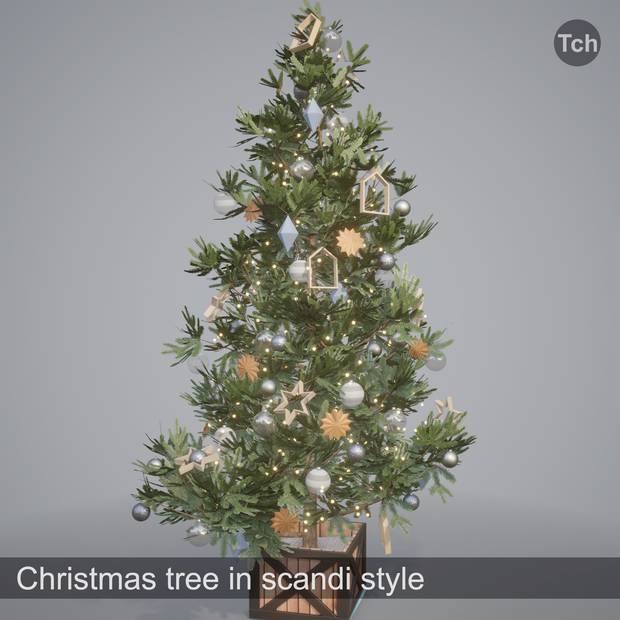 Christmas tree in scandi style (3D) |  北欧スタイルのクリスマス ツリー (3D) 