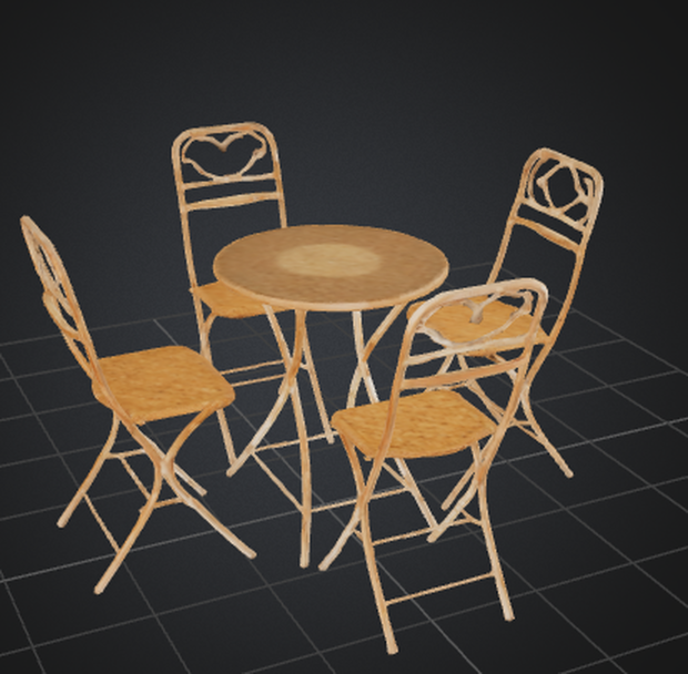 テラス席/家具 3D素材 3Dモデル(.obj)