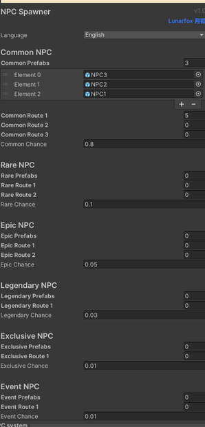 NPCスポーンシステム NPC spawning system NPC生成系统 