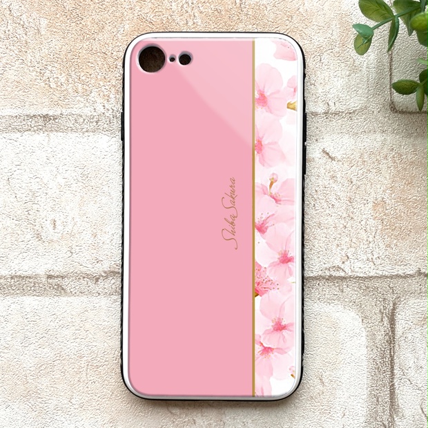 桜のガラススマホケース iphone15 iphone13 花 桜 春 スマホケース