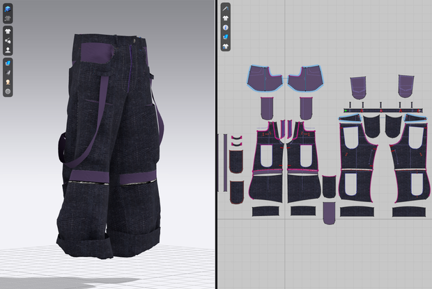 Clo3D Purple BaggyJeans - InkyStudio 