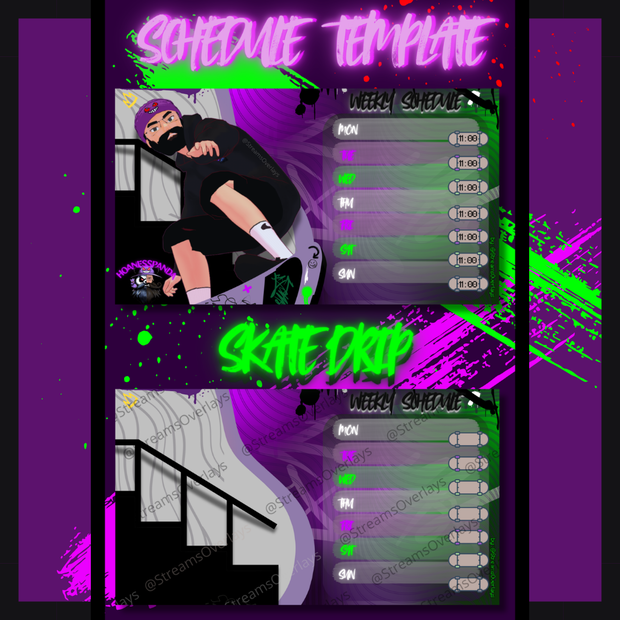 Skate Drip Weekly Stream Schedule Template