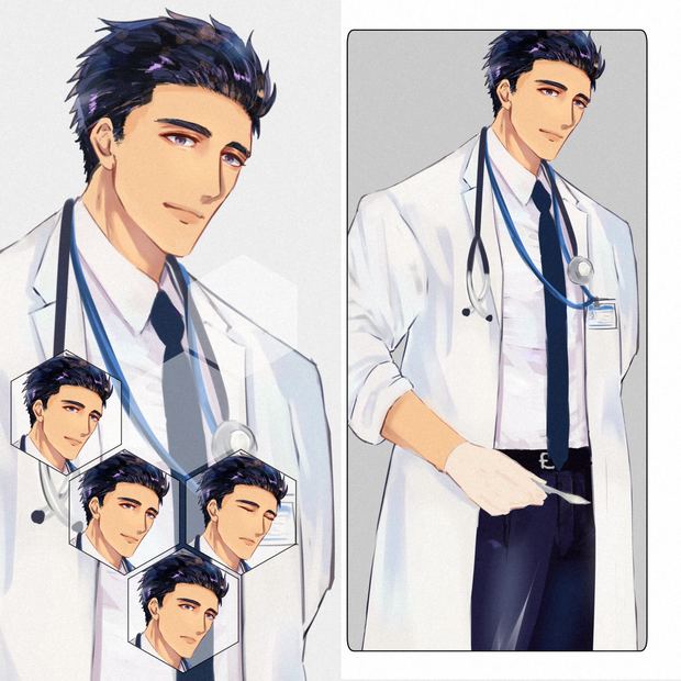 【無料】男性立ち絵素材03　医者