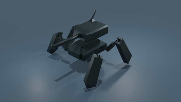 Lowpoly ローポリ 多脚戦車（Unity）