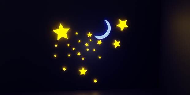 Moon and Stars Wall Deco