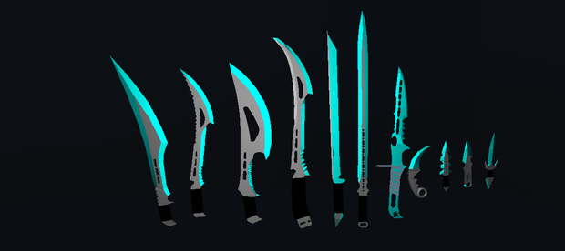 Blue sword/knife pack1