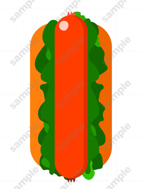 トッピング無しのホットドッグのイラスト素材